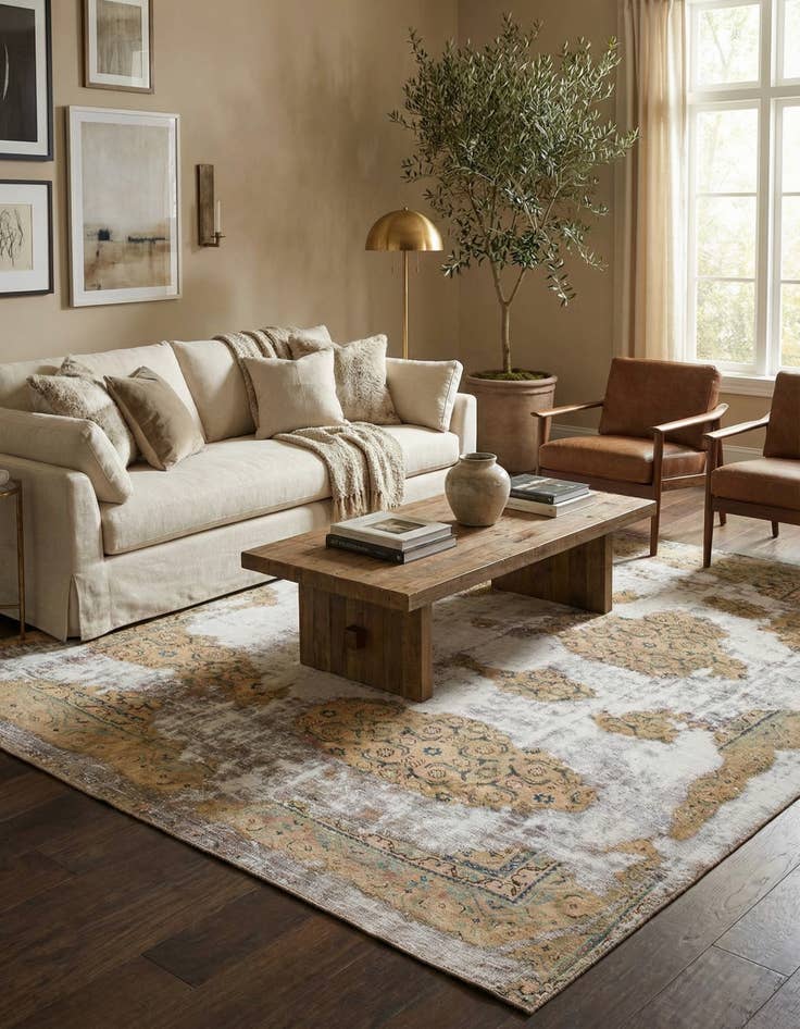 Detail image of 7' 4 x 8' 10  Hand Knotted Ultra Vintage Persian Wool Rug