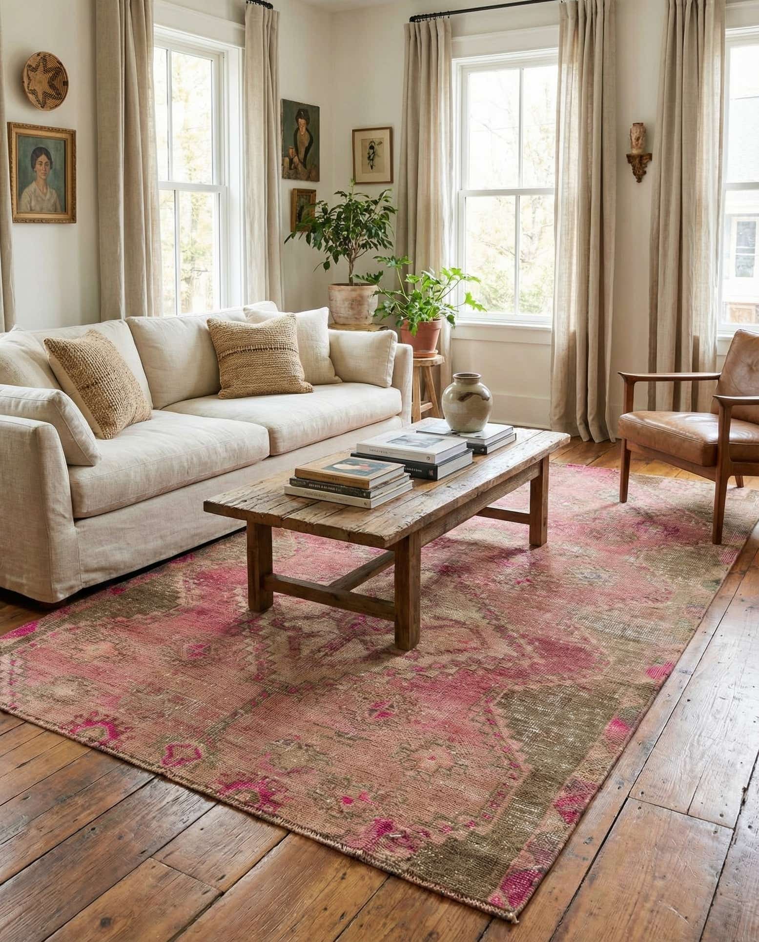 4' x 7' 4 Hand Knotted Ultra Vintage Persian Wool Rug
