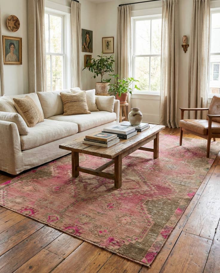 Detail image of 4' x 7' 4 Hand Knotted Ultra Vintage Persian Wool Rug