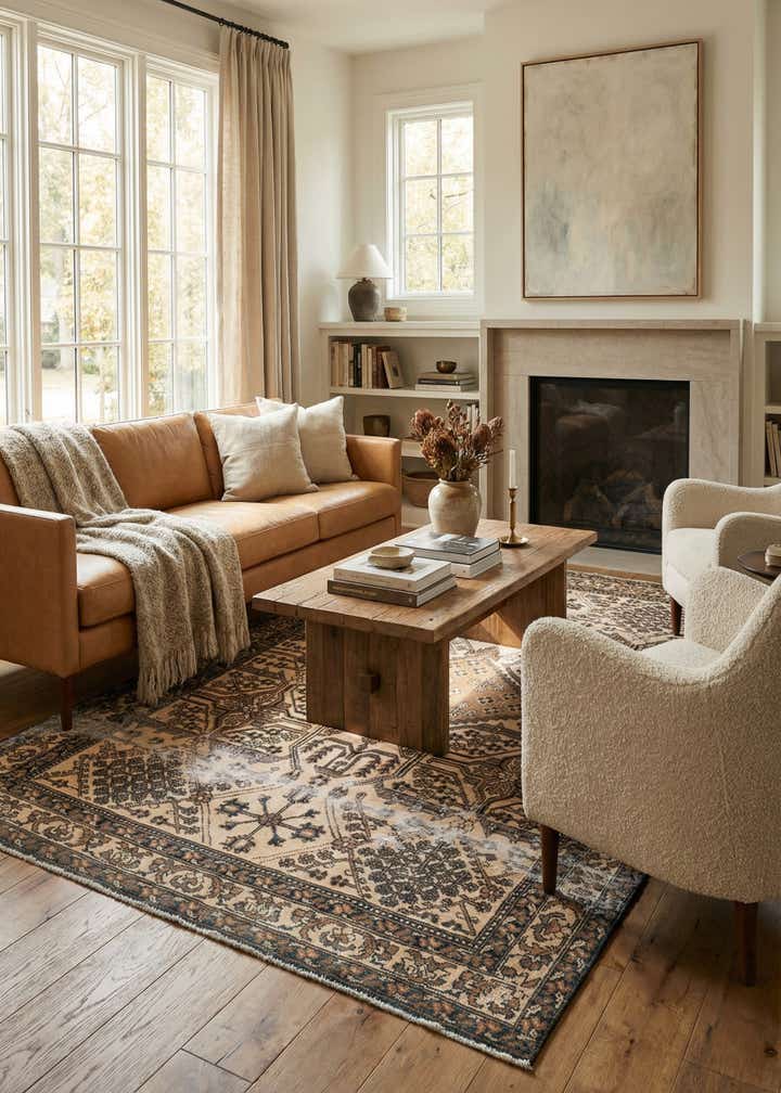 6' 6 x 9' 4 Hand Knotted Ultra Vintage Persian Wool Rug