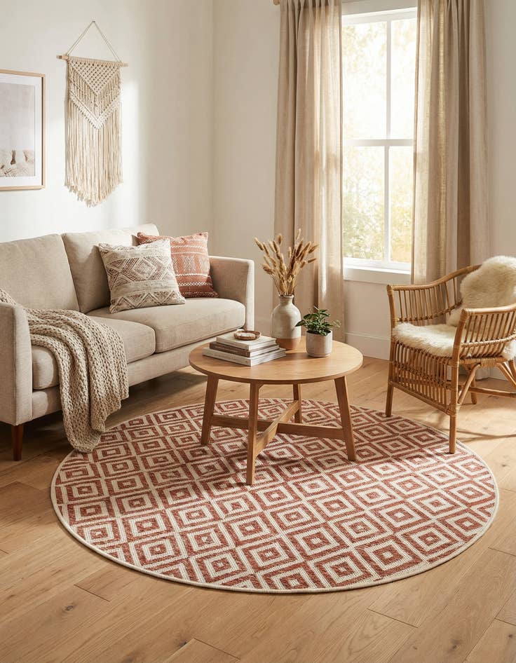 Detail image of 4' x 4'  Washable Jill Zarin Costa Rica Indoor / Outdoor Round Rug