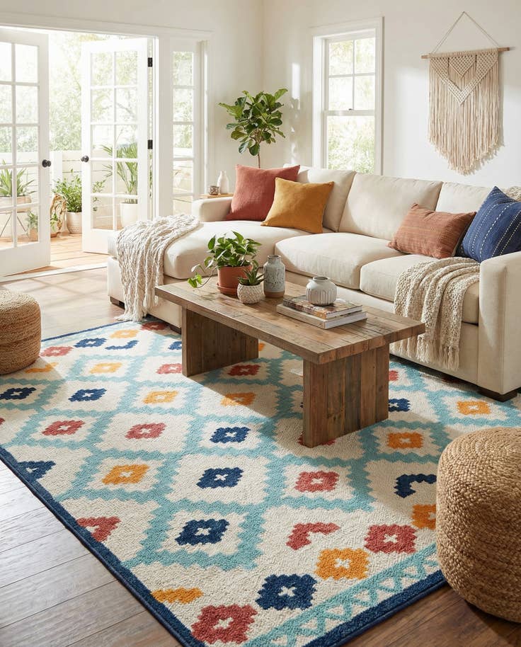 Detail image of 9' x 12' Easy-Clean Belize Indoor / Outdoor Rug