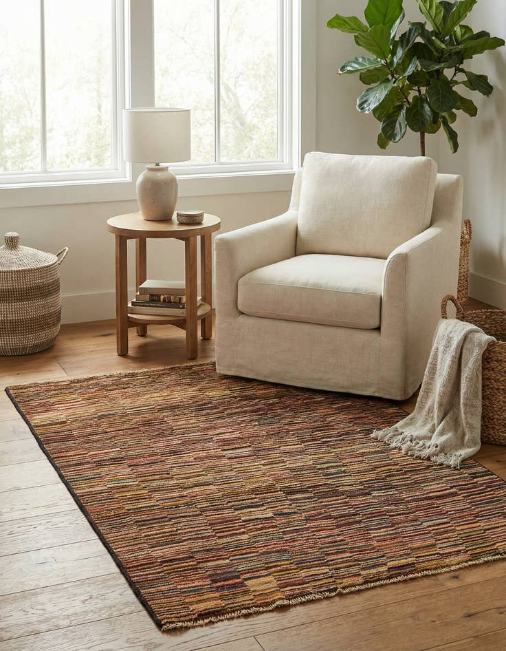 Detail image of  3' 3 x 4' 5  Hand Knotted Modern Ziegler Rug