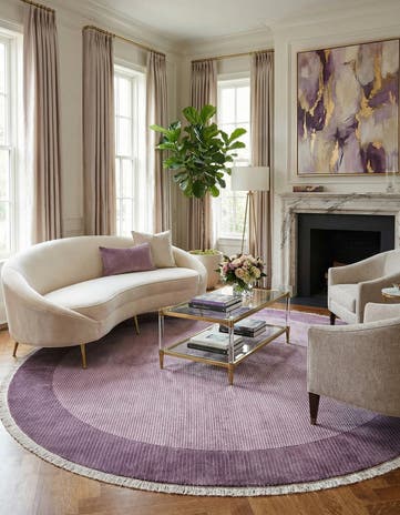 6' 9 x 6' 9 Hand Knotted Darya Wool Round Rug