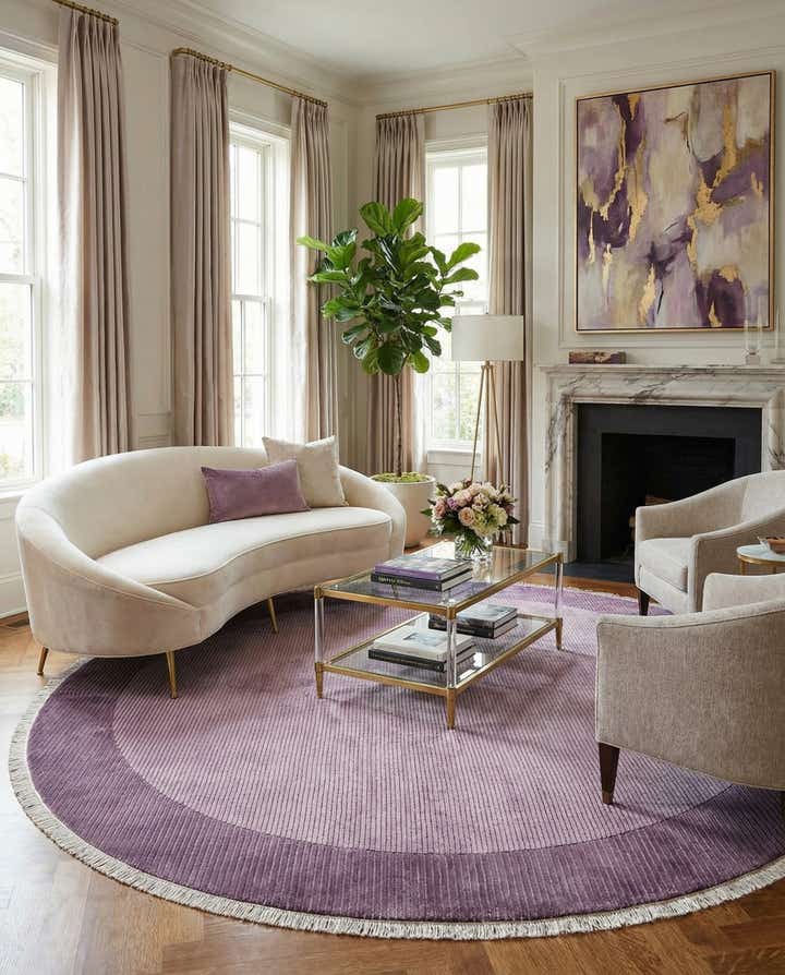 6' 9 x 6' 9 Hand Knotted Darya Wool Round Rug