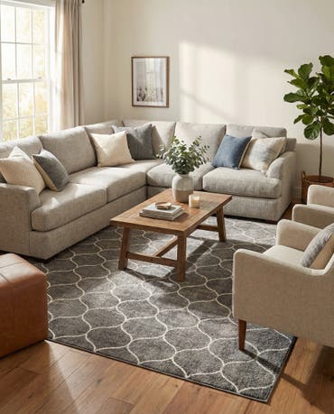  9' x 12' Lattice Frieze Rug