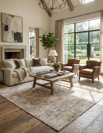 6' 7 x 9' 5 Hand Knotted Ultra Vintage Persian Wool Rug