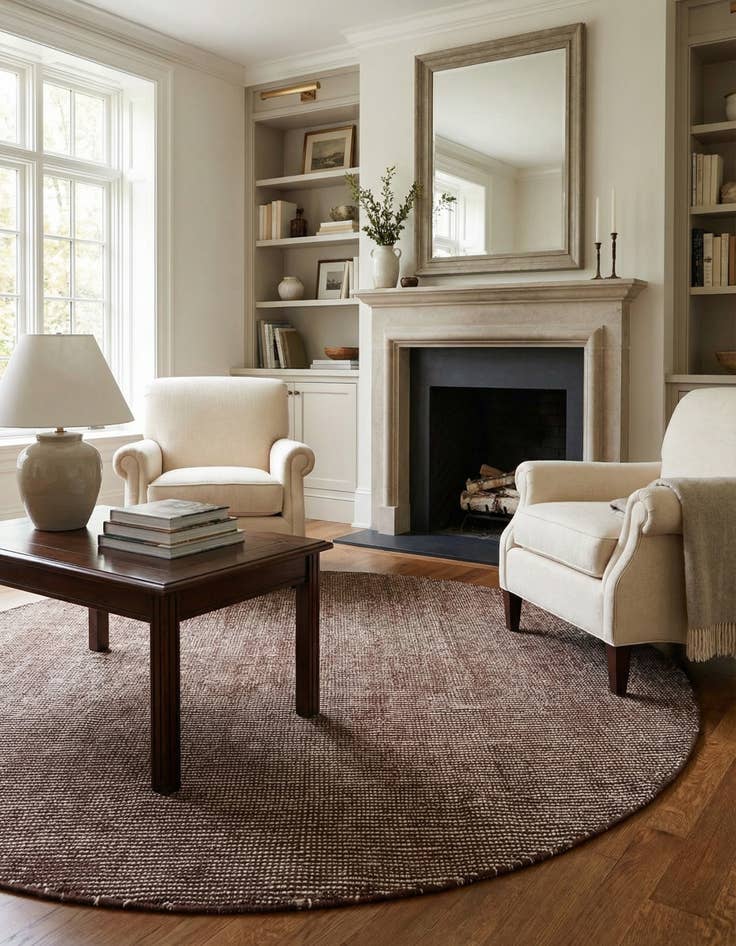 Detail image of 5' 1 x 5' 1  Hand Woven Jill Zarin English Manor Wool Round Rug