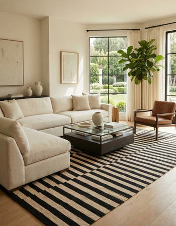 6' 7 x 9' 9 Hand Woven Kilim Modern Wool Rug