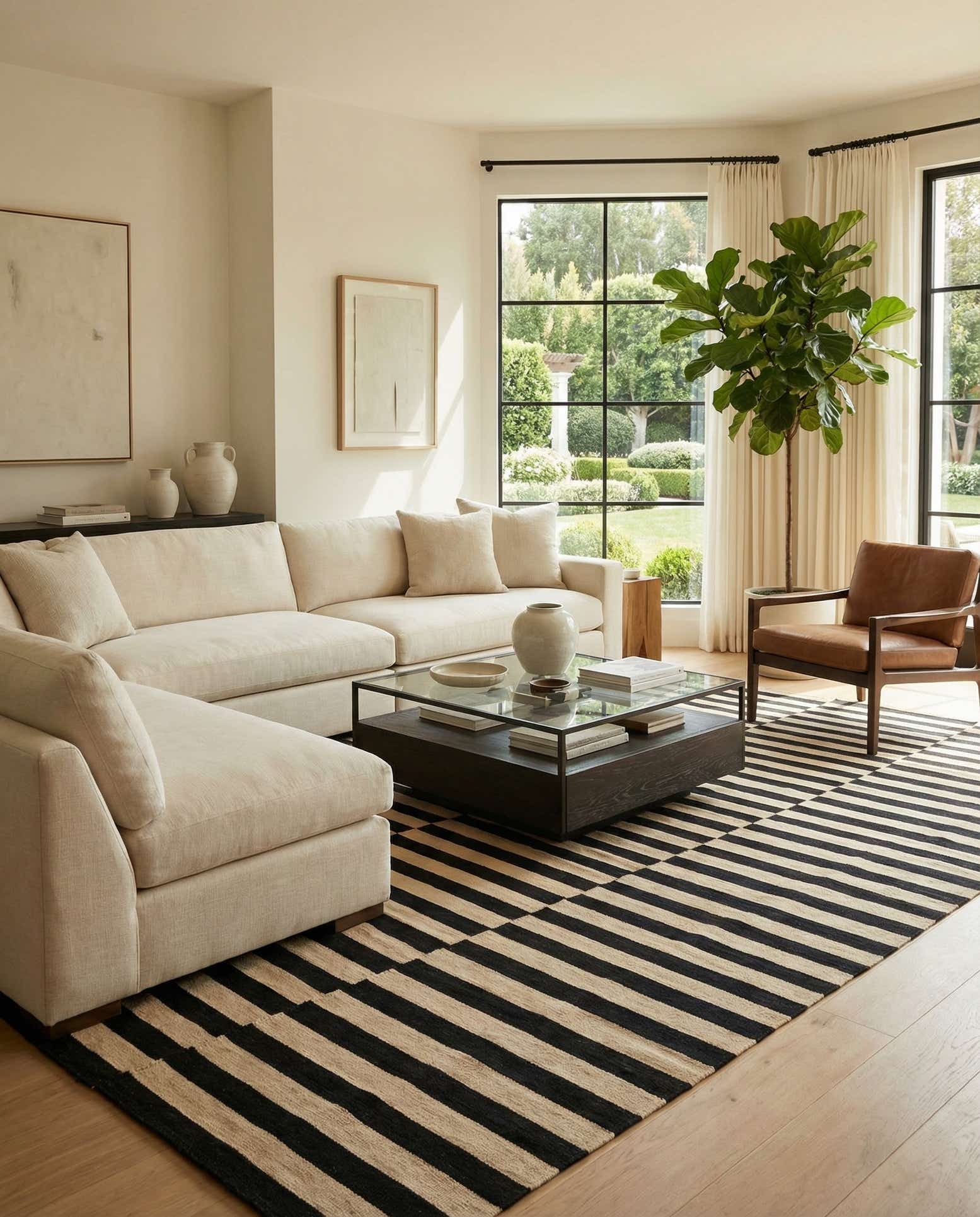 6' 7 x 9' 9 Hand Woven Kilim Modern Wool Rug
