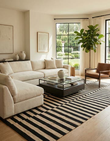 6' 7 x 9' 9 Hand Woven Kilim Modern Wool Rug