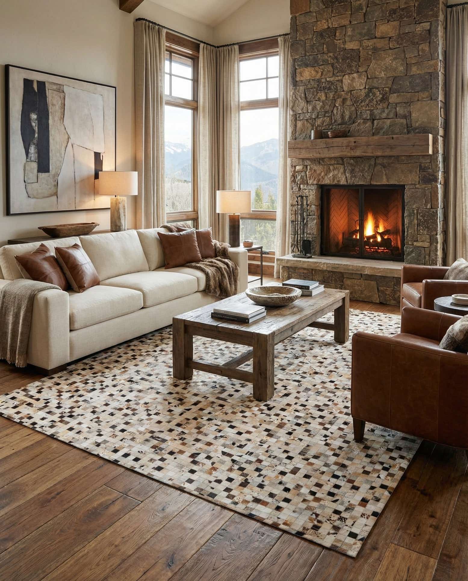 8' x 10' Cowhide Stocks Rug