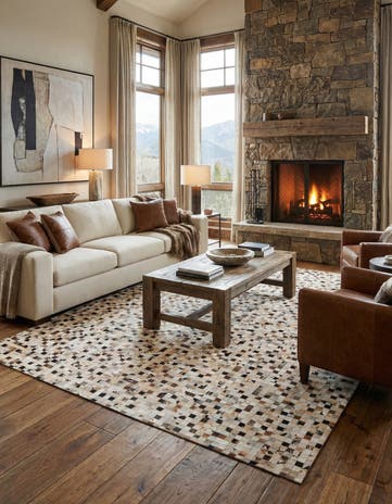 8' x 10' Cowhide Stocks Rug