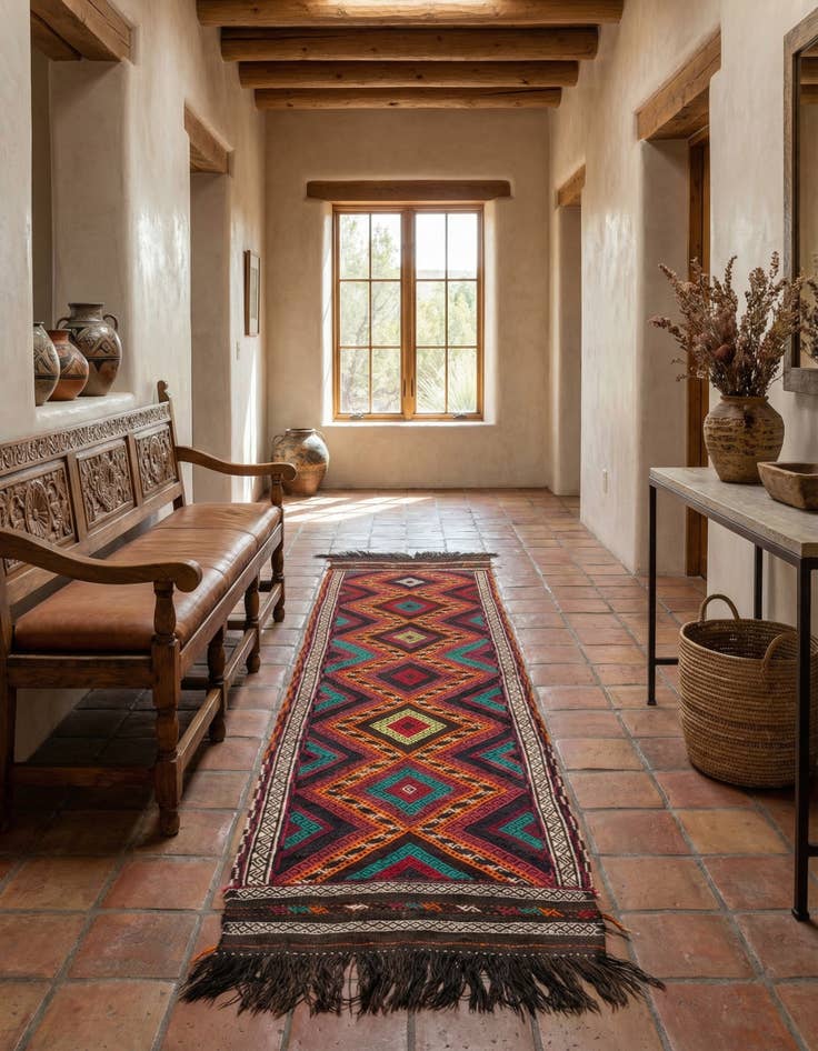 Detail image of 2' x 8'  Hand Knotted Kilim Fars Persian Wool Runner Rug