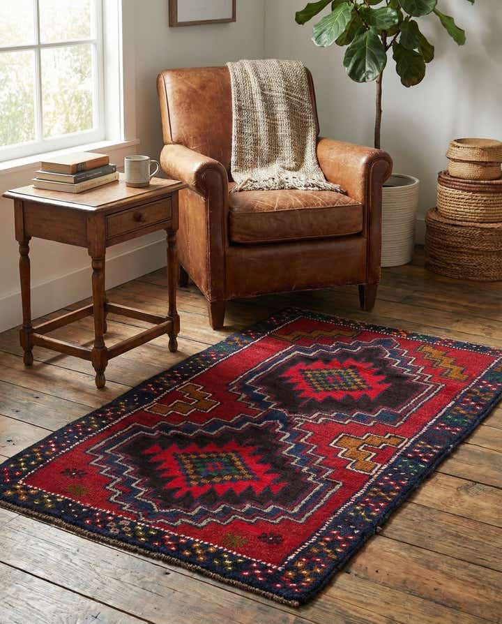 2' 10 x 4' 7 Hand Knotted Balouch Persian Wool Rug