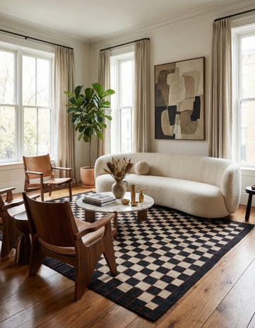 4' 11 x 6' 4 Hand Woven Kilim Modern Wool Rug