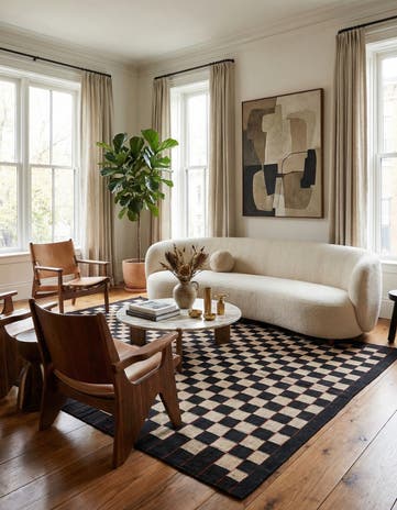 4' 11 x 6' 4 Hand Woven Kilim Modern Wool Rug
