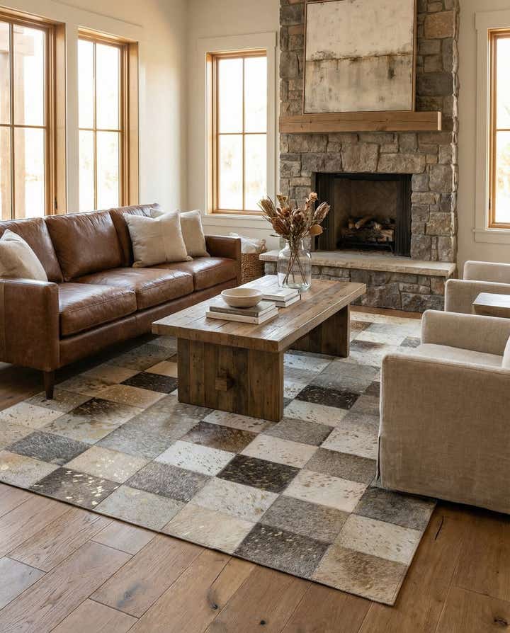 4' x 5' 10 Cowhide - Patchwork Rug