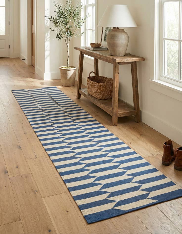 Detail image of 2' 9 x 9' 6  Hand Woven Kilim Modern Wool Runner Rug