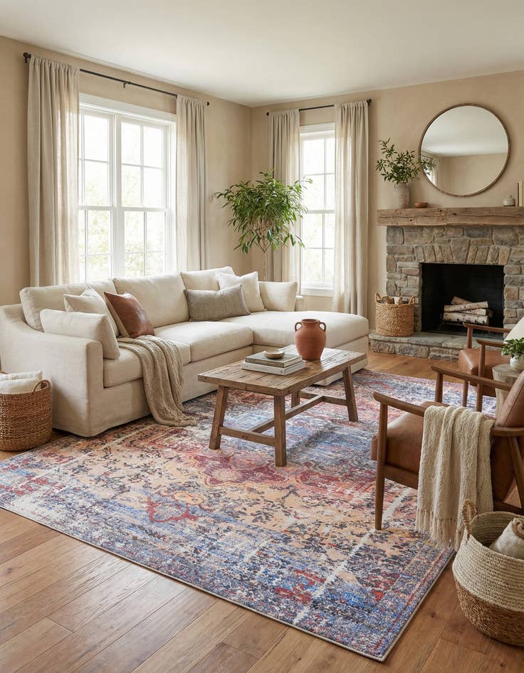 Detail image of  10' 6 x 13'  Washable Francesca Rug