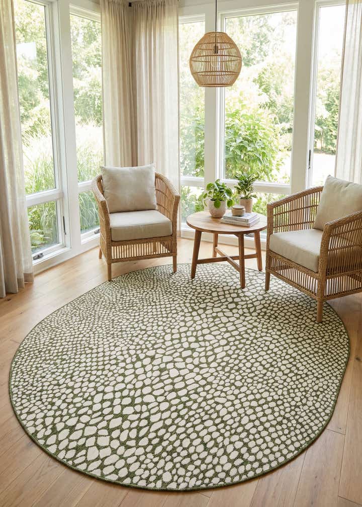 7' 10 x 10' Easy-Clean Jill Zarin Cape Town Indoor / Outdoor Oval Rug