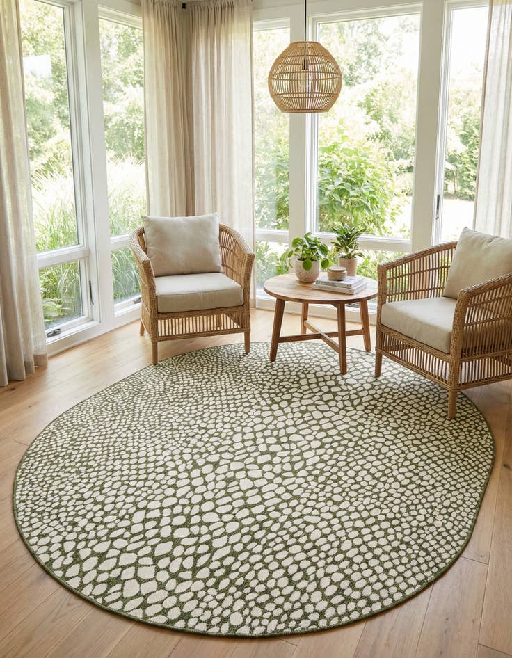 Detail image of 7' 10 x 10' Easy-Clean Jill Zarin Cape Town Indoor / Outdoor Oval Rug