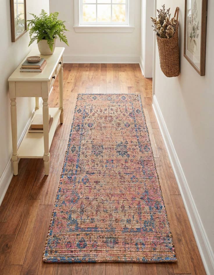 Detail image of 2' 2 x 6' 1  Hand Woven Chenille Jute Runner Rug