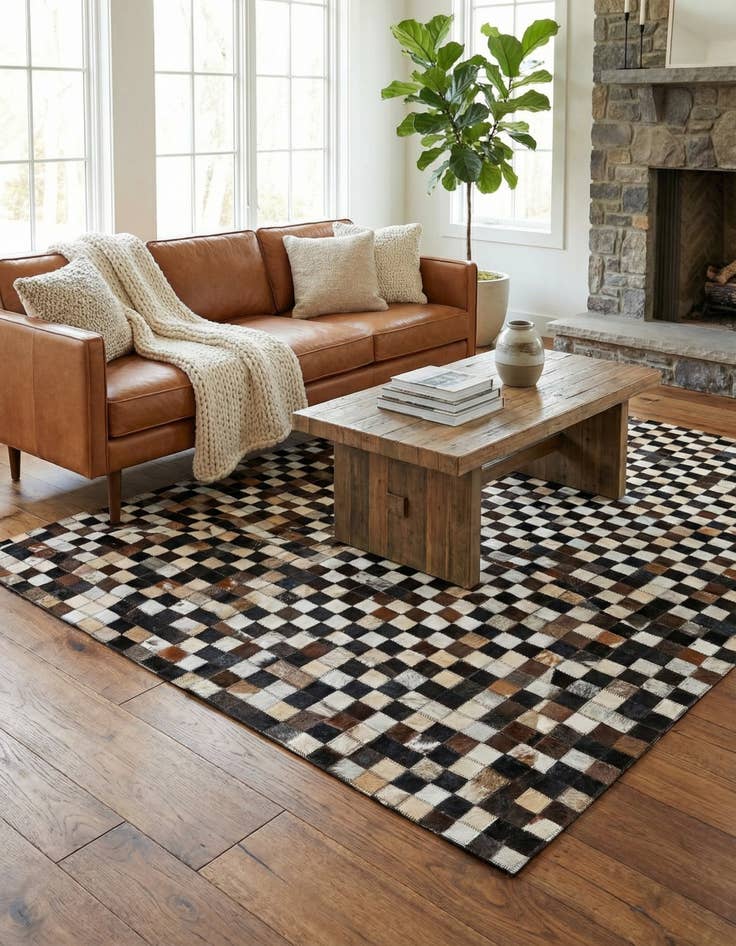 Detail image of 4' x 6' Cowhide Leather Rug