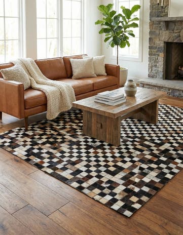 4' x 6' Cowhide Leather Rug