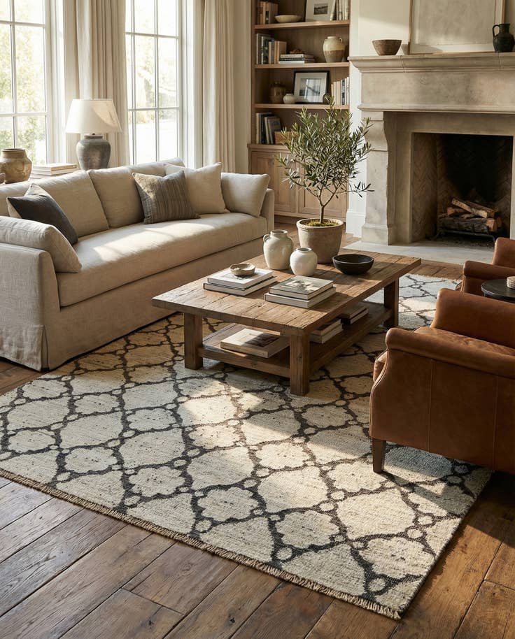 Detail image of 6' 7 x 9' 9 Hand Knotted Darya Wool Rug