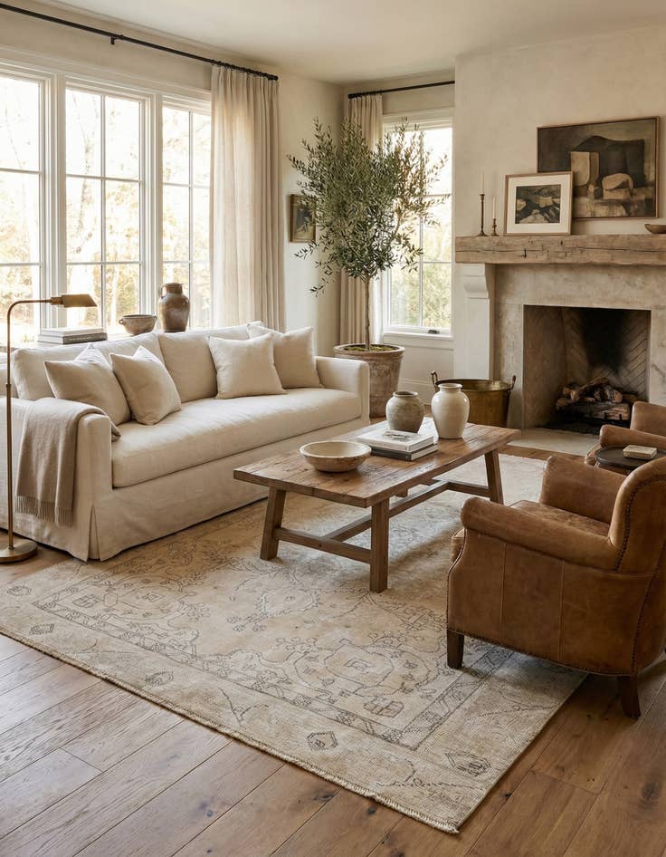 Detail image of  6' x 8' 8  Hand Knotted Ultra Vintage Persian Wool Rug