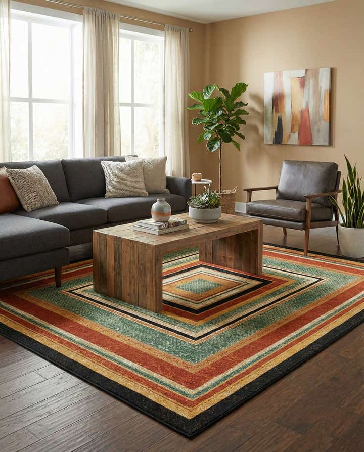 7' 10 x 10' Easy-Clean Modern Indoor / Outdoor Rug