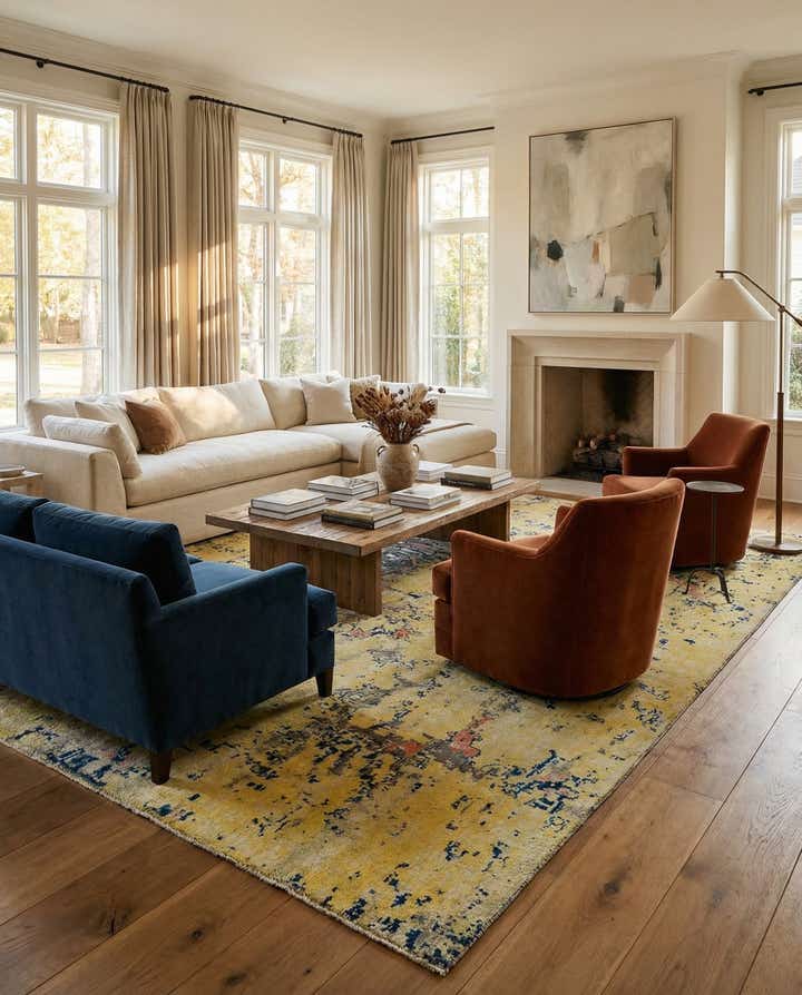 12' 7 x 15' 4 Hand Knotted Darya Wool Rug