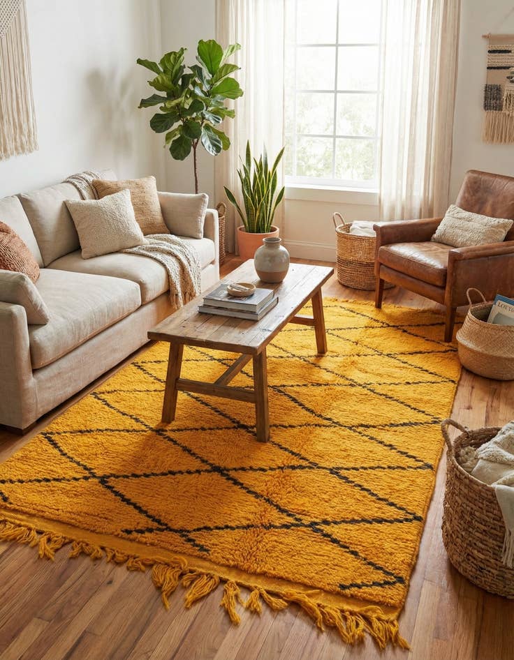 Detail image of 3' 6 x 5' 3  Hand Knotted Moroccan Wool Rug