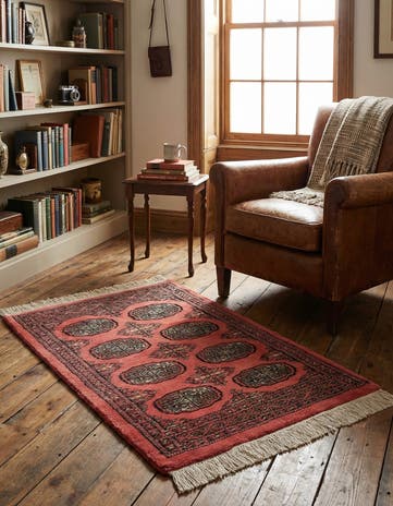 2' x 3' 5 Hand Knotted Torkaman Persian Wool Rug