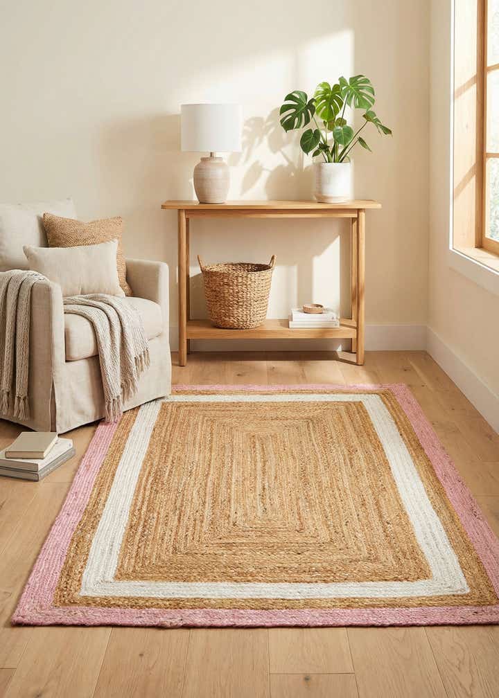 4' 1 x 6' 1 Handmade Braided Jute Rug