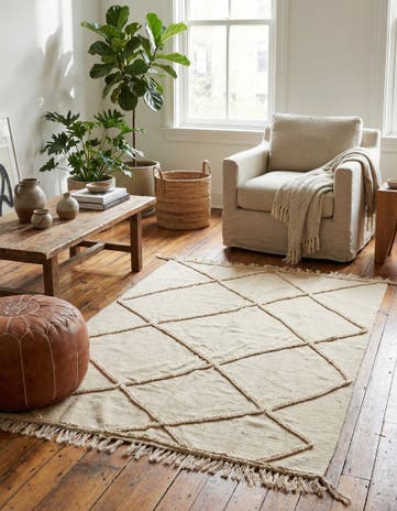 4' 1 x 6' 2 Hand Woven Moroccan Wool Rug