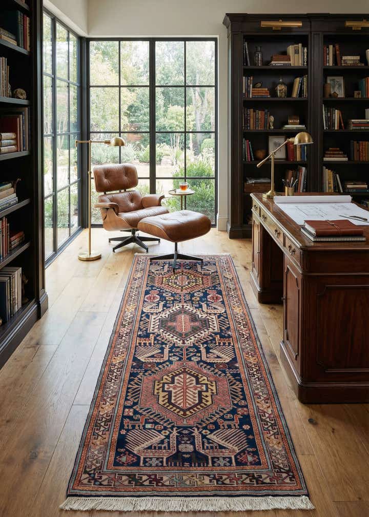 3' 10 x 9' 8 Hand Knotted Shirvan Wool Runner Rug