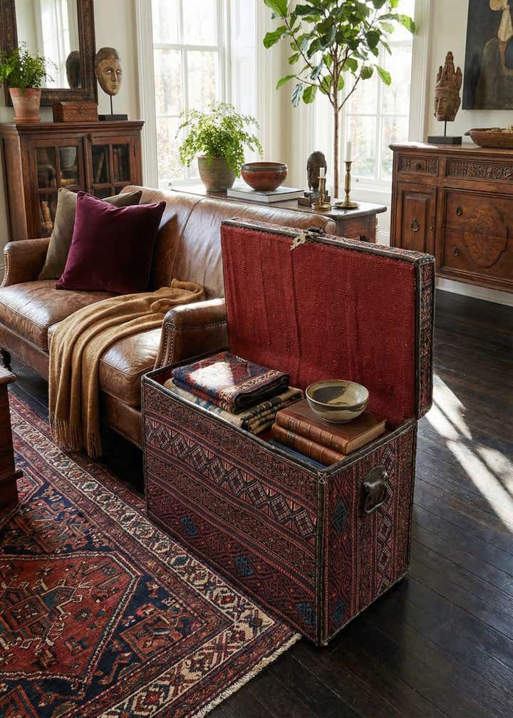 1' 3 x 2' 5 Hand Knotted Furniture Trunk