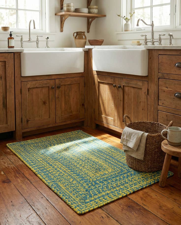 Detail image of 2' x 3' Hand Braided Chindi Cotton Rug