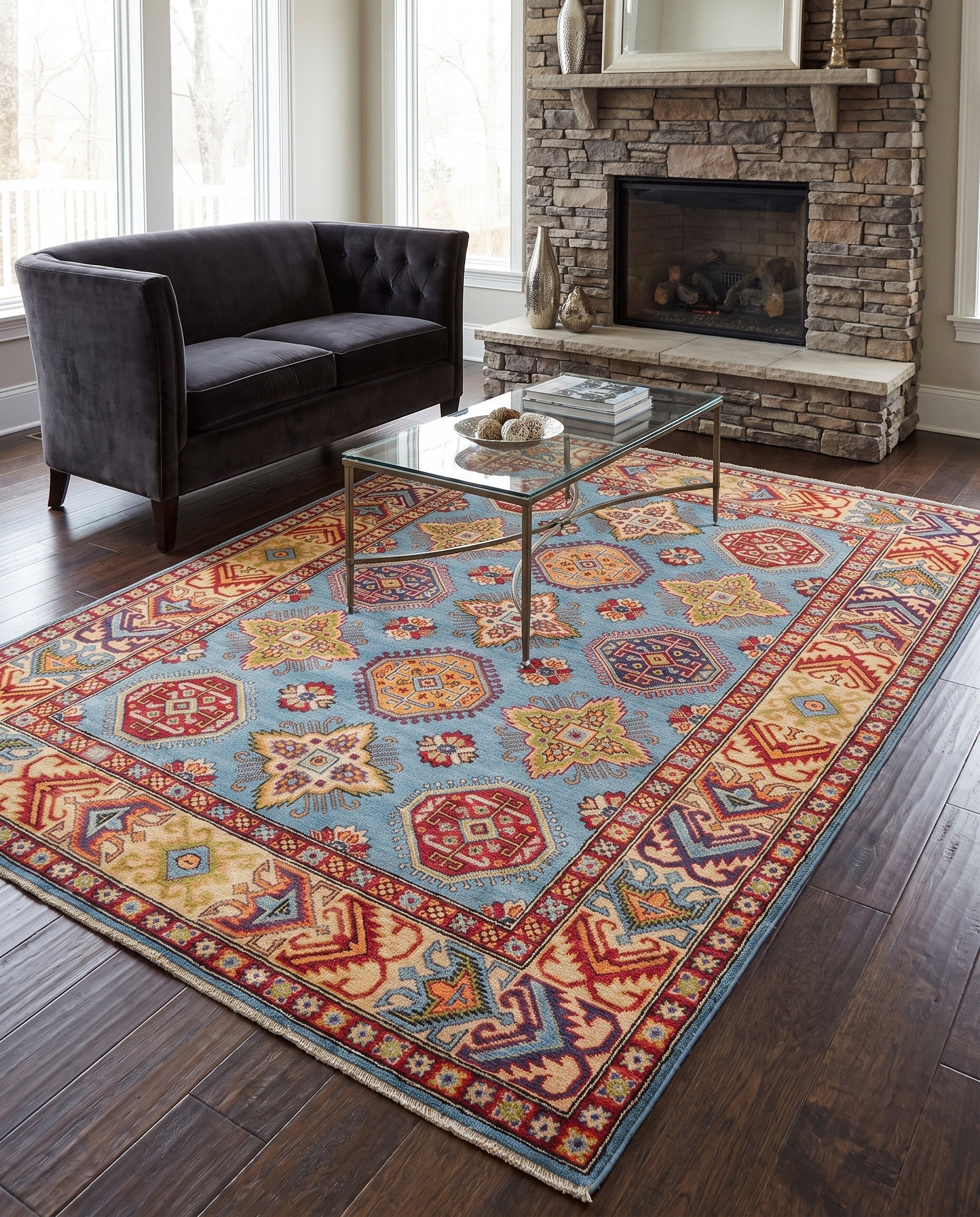 4' 11 x 6' 11 Hand Knotted Kazak Rug