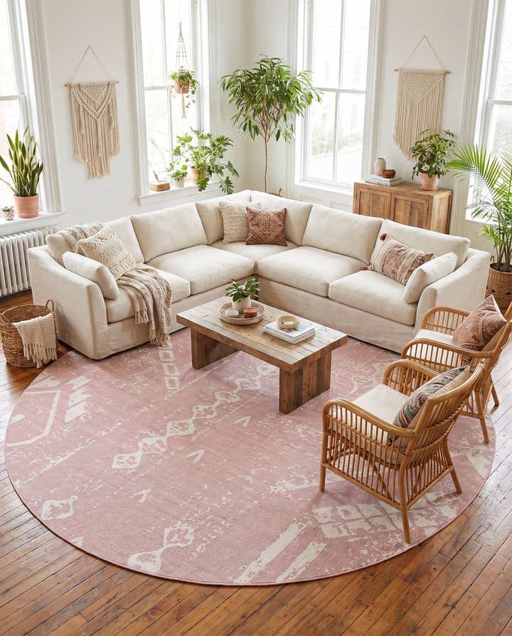 13' x 13' Easy-Clean Bohemian Indoor / Outdoor Round Rug