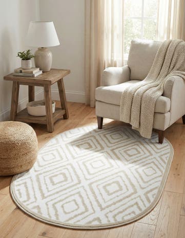 Snow White Hermitage Oval Rug