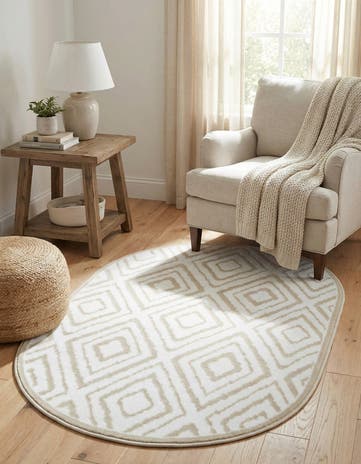 Snow White Hermitage Oval Rug