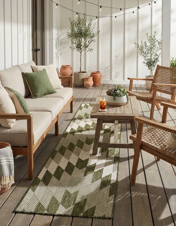 Detail image of 2' x 8'  Washable Modern Indoor / Outdoor Runner Rug