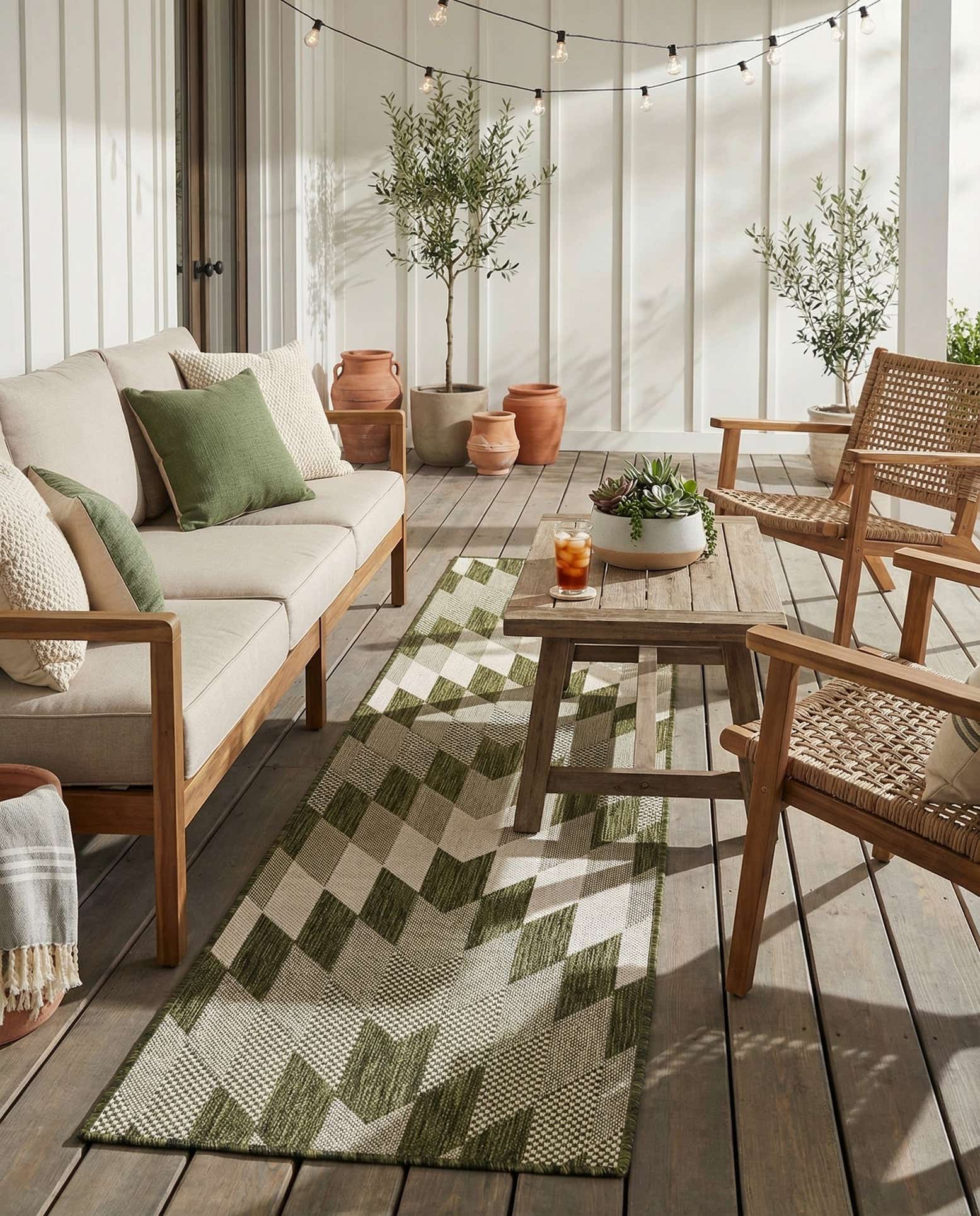 2' x 8' Easy-Clean Modern Indoor / Outdoor Runner Rug