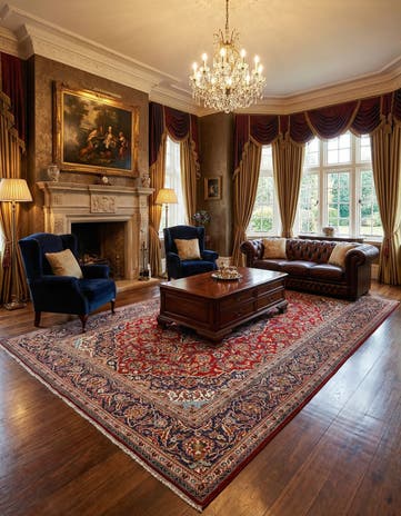 7' 11 x 11' 11 Kashan Wool Rug