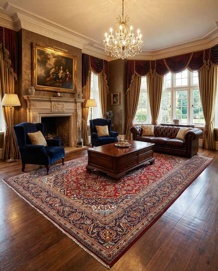 7' 11 x 11' 11 Kashan Wool Rug