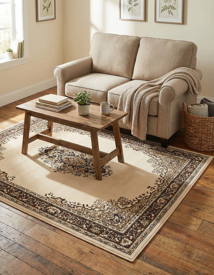 Detail image of 4' x 6' Mashad Design Rug