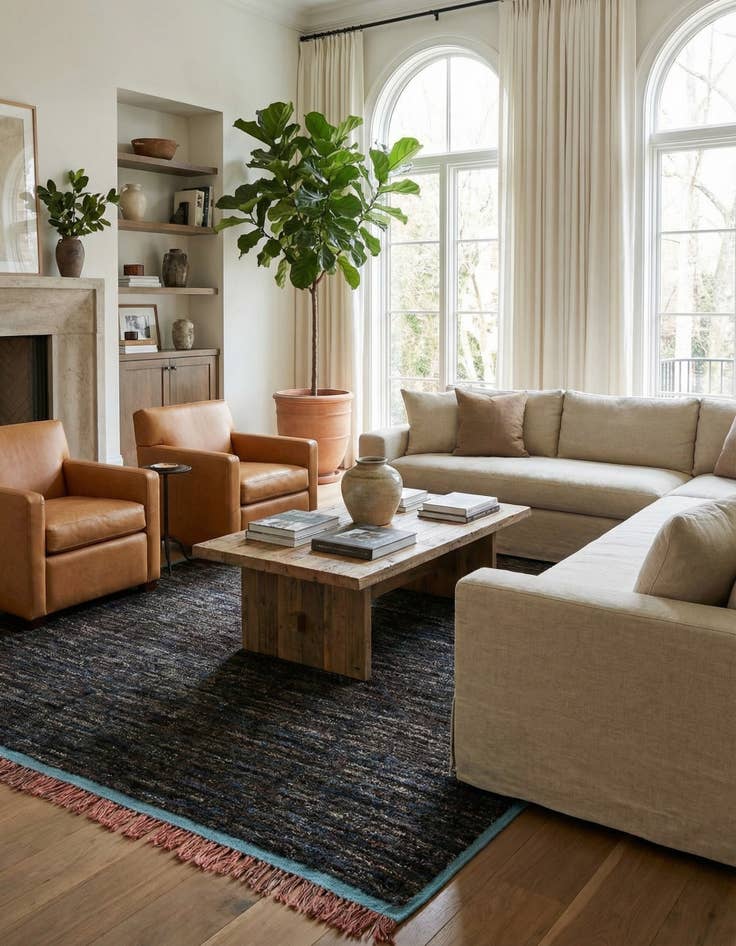 Detail image of 9' 1 x 12' 5  Hand Knotted Moroccan Wool Rug